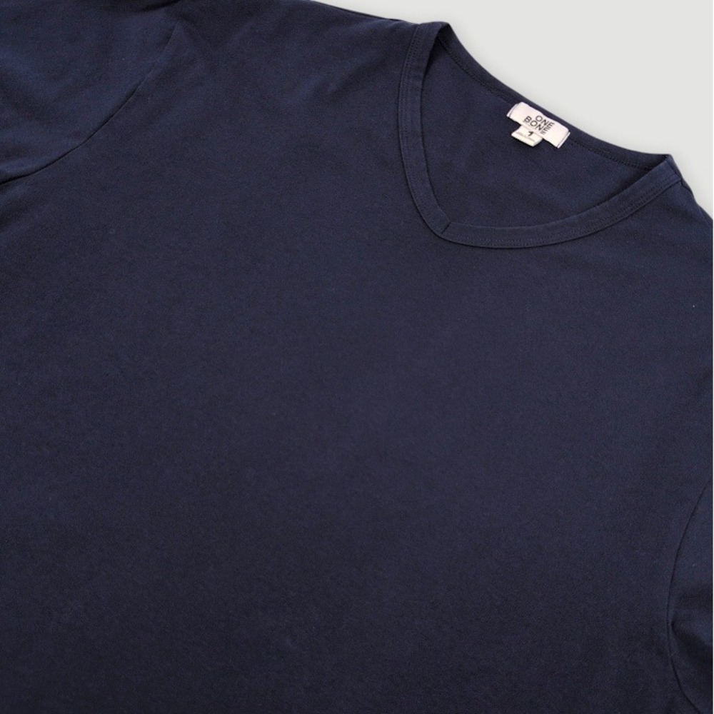 One Bone V Neck Tee Men Size 1 Large Navy Blue Casual Big & Tall